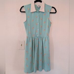 Unique Vintage Mint Green Ice Cream Print Josie Fit & Flare Dress Novelty Summer